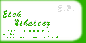 elek mihalecz business card